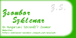 zsombor szklenar business card